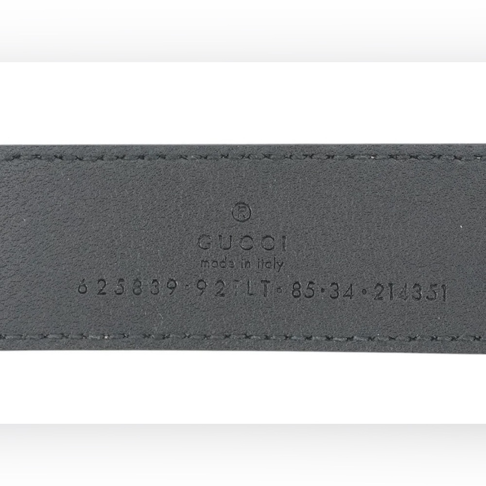 Gucci Black and Cream Belt with Gold GG Buckle - Picture 5 of 8